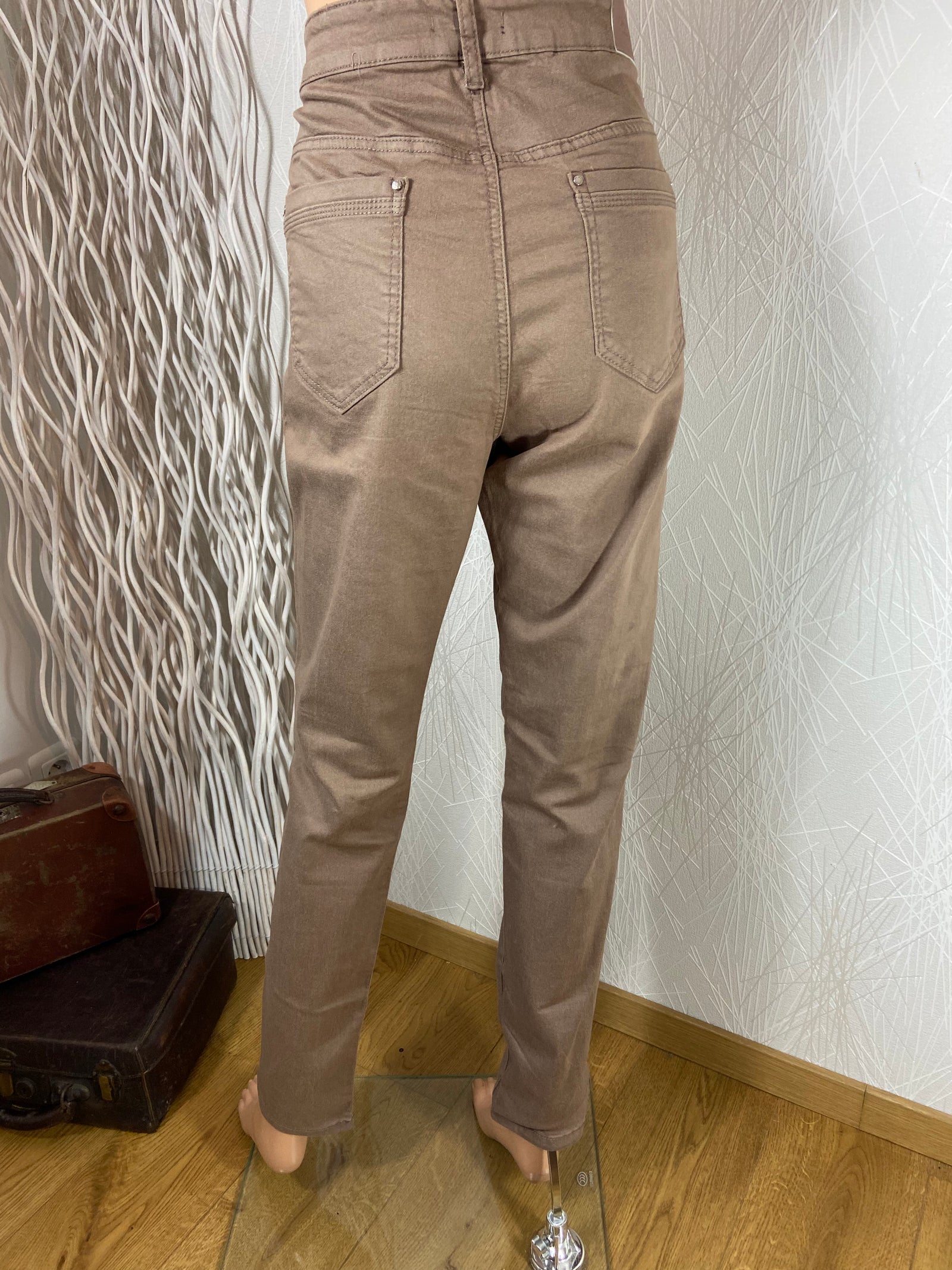 Pantalon coton brun stretch Big Spade