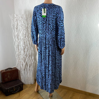 Robe bleue longue jeu de plis manches 3/4 Bymmjoella Long Tunic B.Young