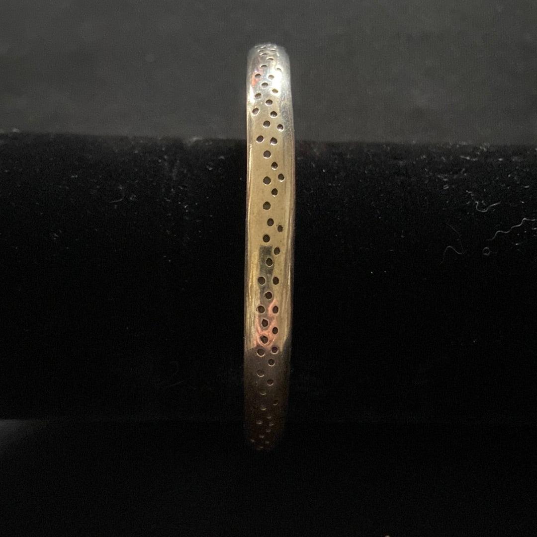 Bracelet jonc plaqué argent motif points Shabada - Offre-Unique