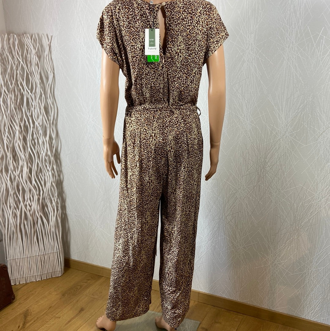 Combinaison fluide imprimé léopard manches courtes Bymmjoella Jumpsuit  B.Young