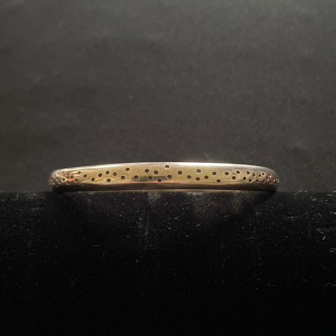 Bracelet jonc plaqué argent motif points Shabada - Offre-Unique
