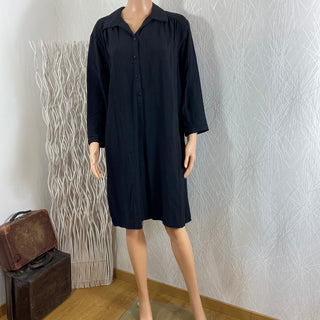 Robe noire ample manches longues modèle Melina Vintage Love