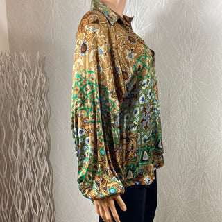 Blouse multicolore avec soie manches bishop Made In Italy