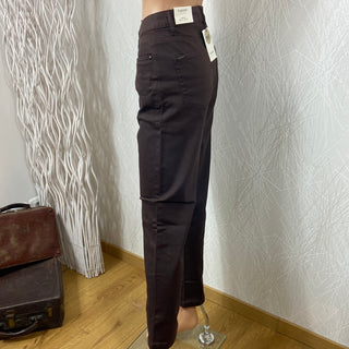 Jeans marron taille haute coupe droite modèle Bykato Bykamo Straight B.Young