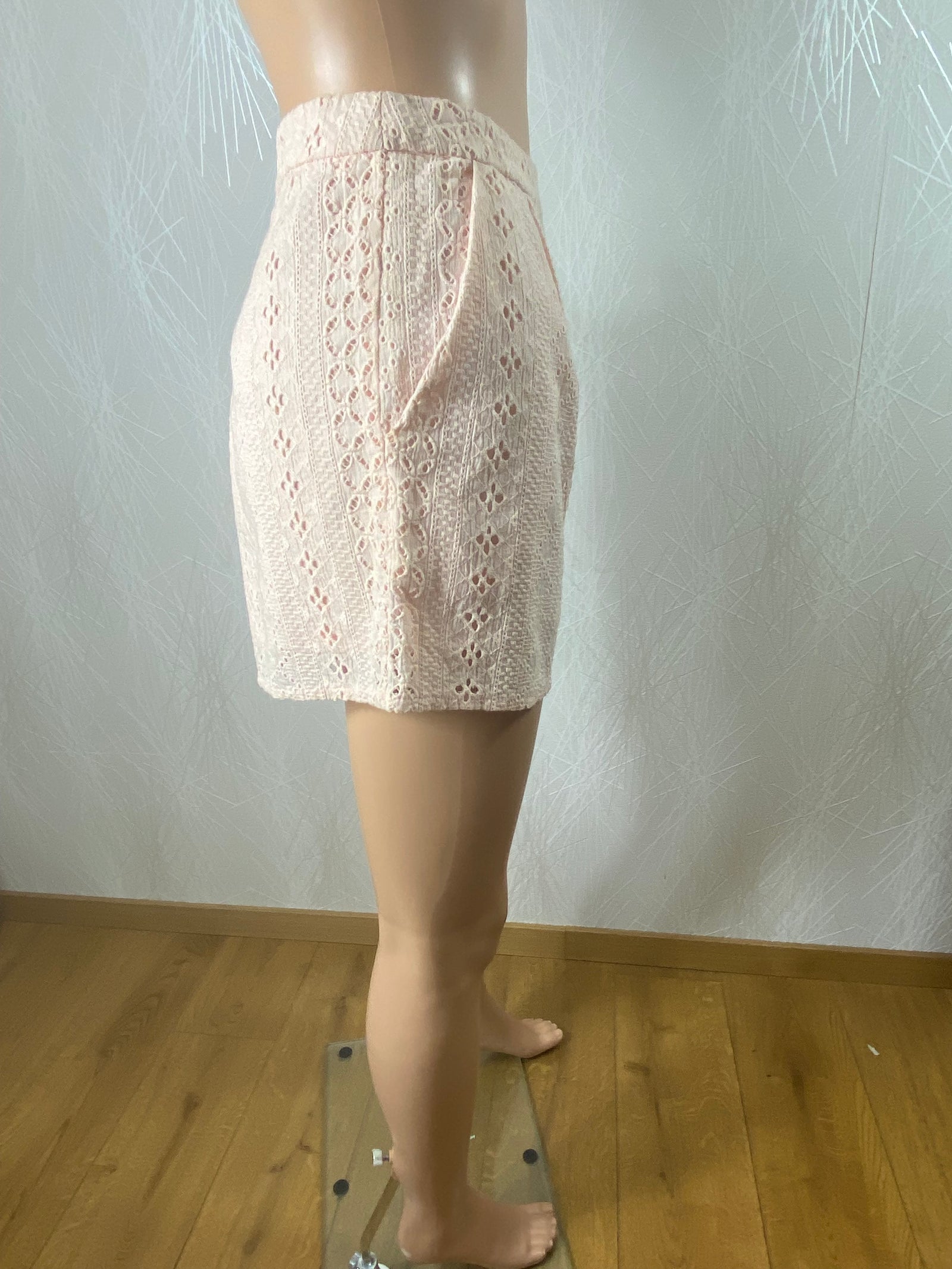 Short doublé coton rose broderie La p’tite étoile