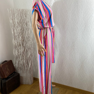 Combinaison rayée multicolore jambes larges manches courtes Bymmjoella Jumpsuit B.Young