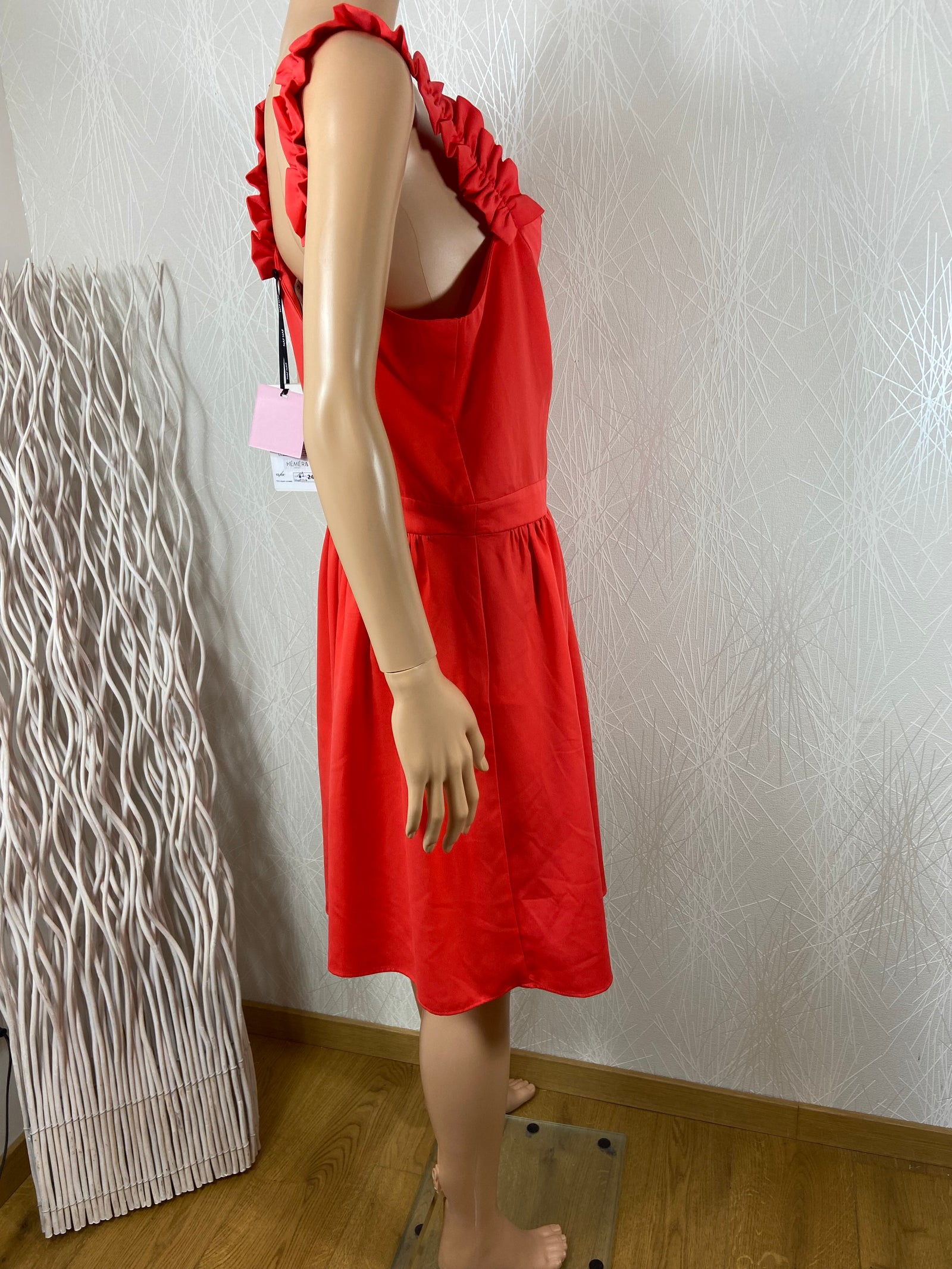 Robe orange d'été légère à bretelle Naf Naf