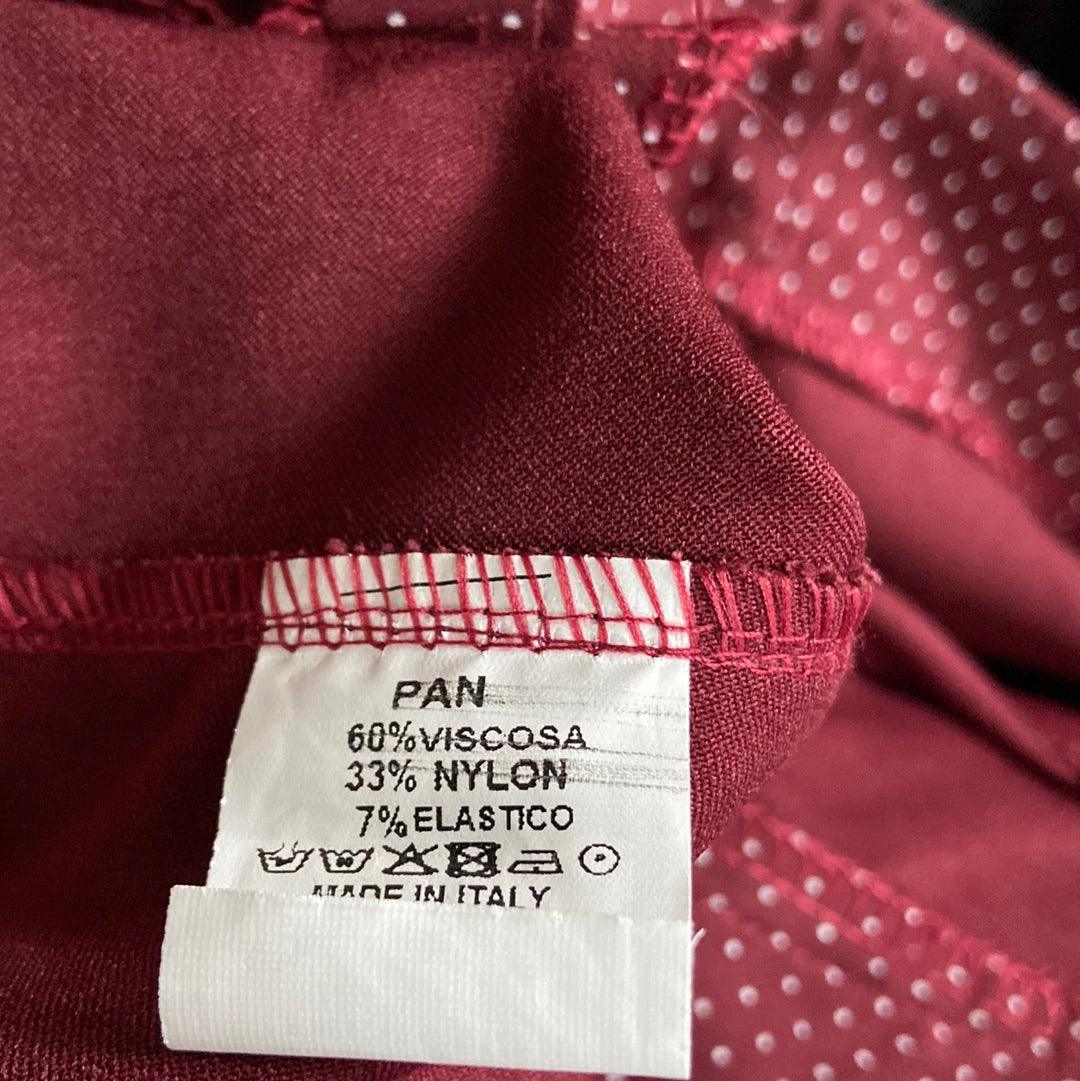 Pantalon stretch rouge bordeaux Made In Italy - Offre-Unique