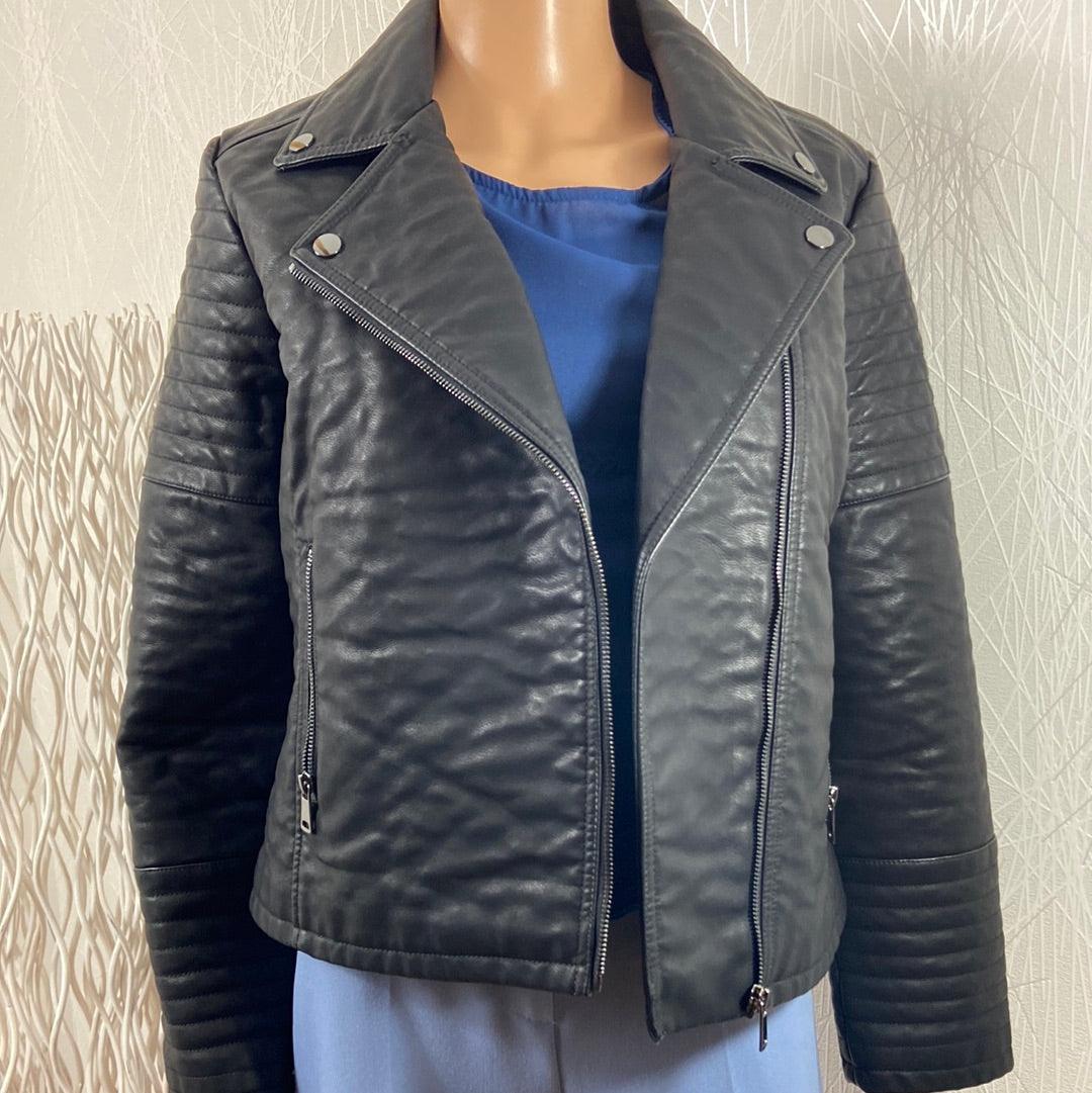 Veste femme cuir synthétique noir Bybasio Biker Jacket B.Young - Offre-Unique