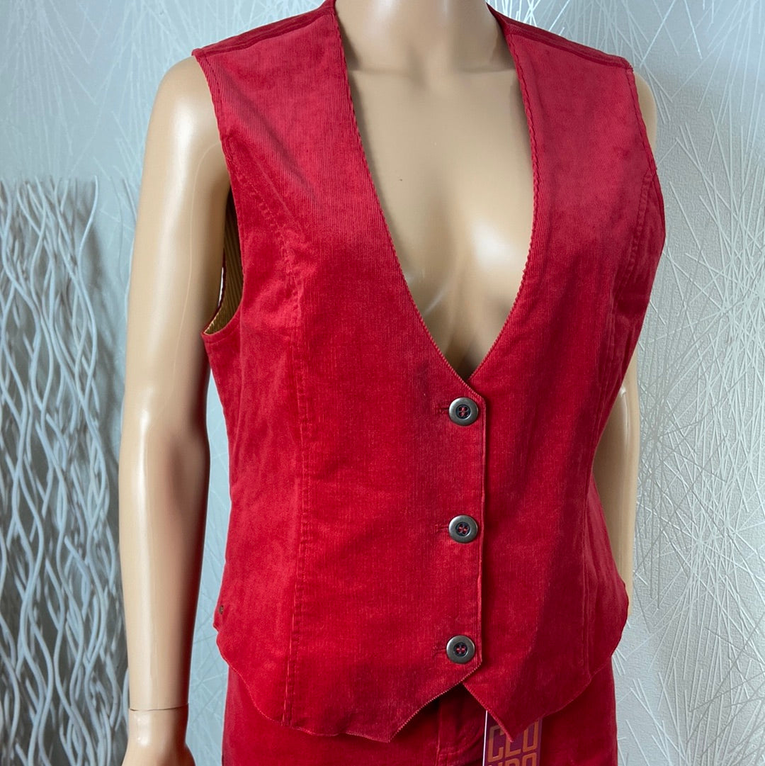 Gilet rouge velours cotelé cloud 9