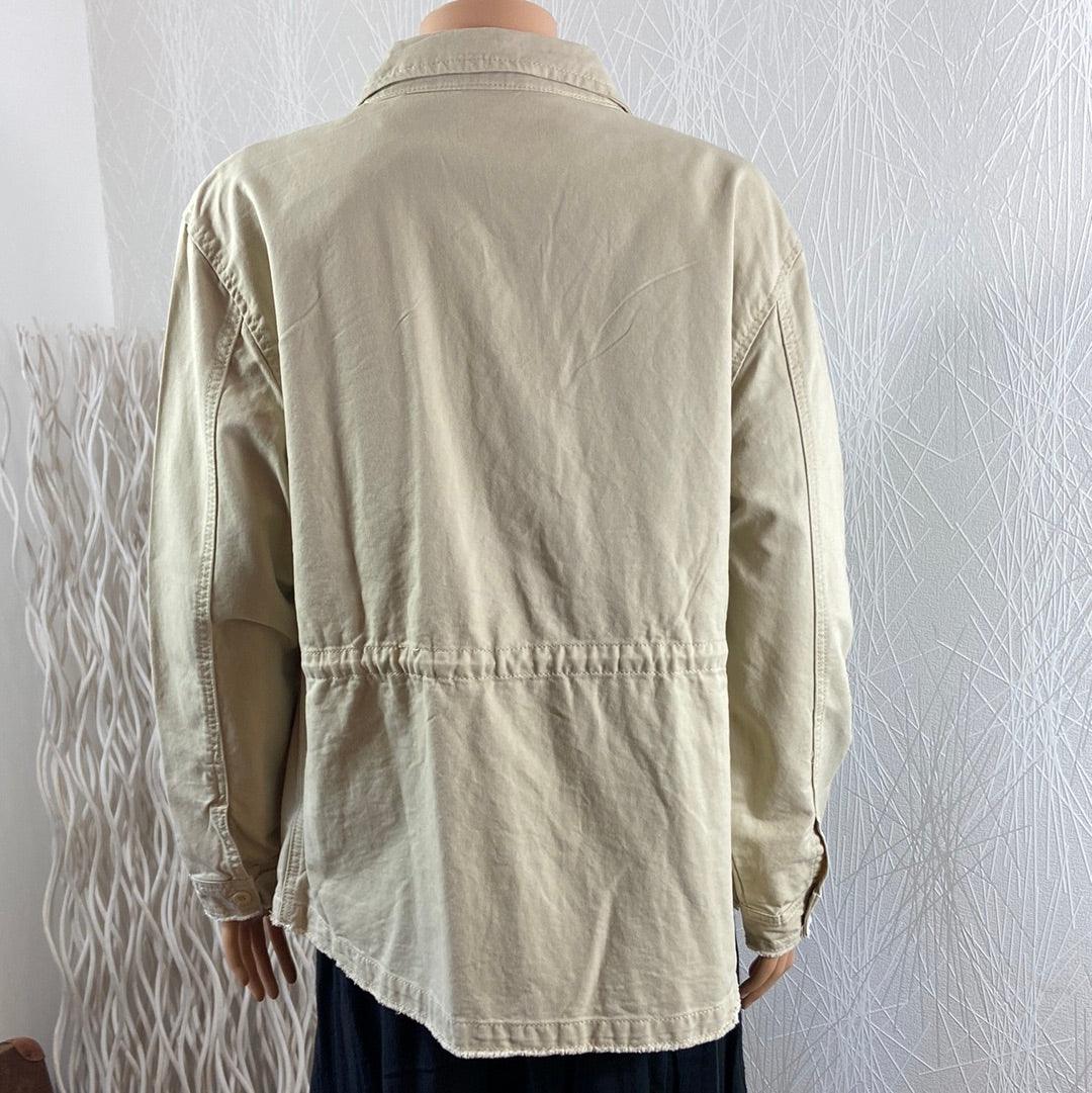 Veste femme décontractée coton beige coupe droite Po & M - Offre-Unique