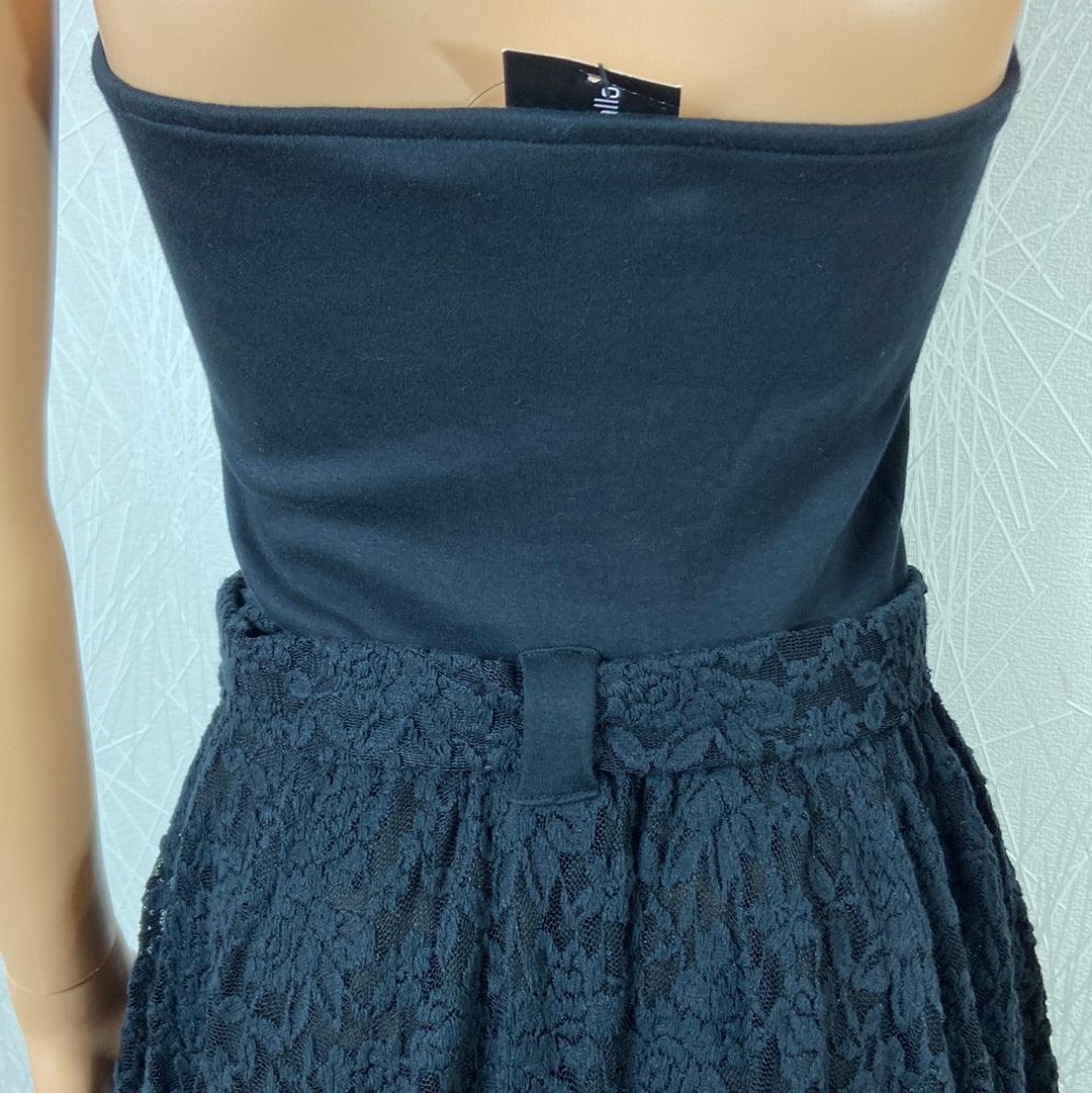 Robe bustier noire à dentelle Peppa Gallo - Offre-Unique