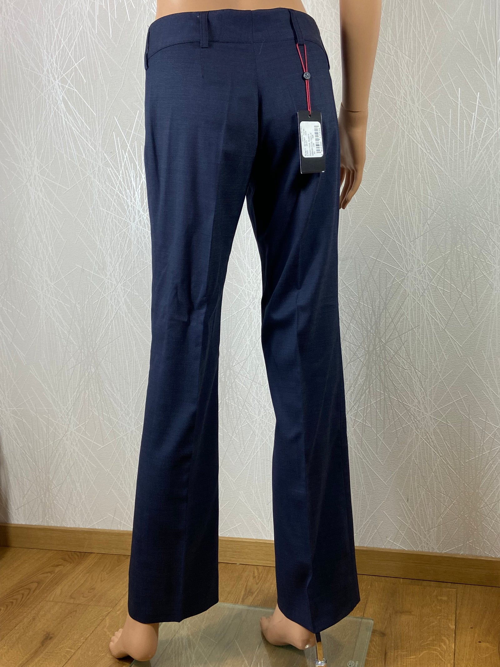 Pantalon confortable bleu femme taille mi-haute coupe droite Modern GREIFF