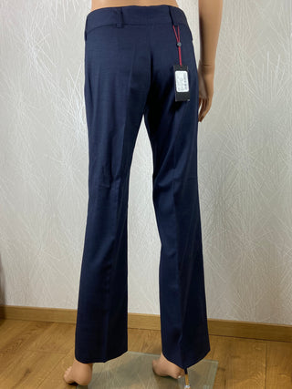 Pantalon confortable bleu femme taille mi-haute coupe droite Modern GREIFF