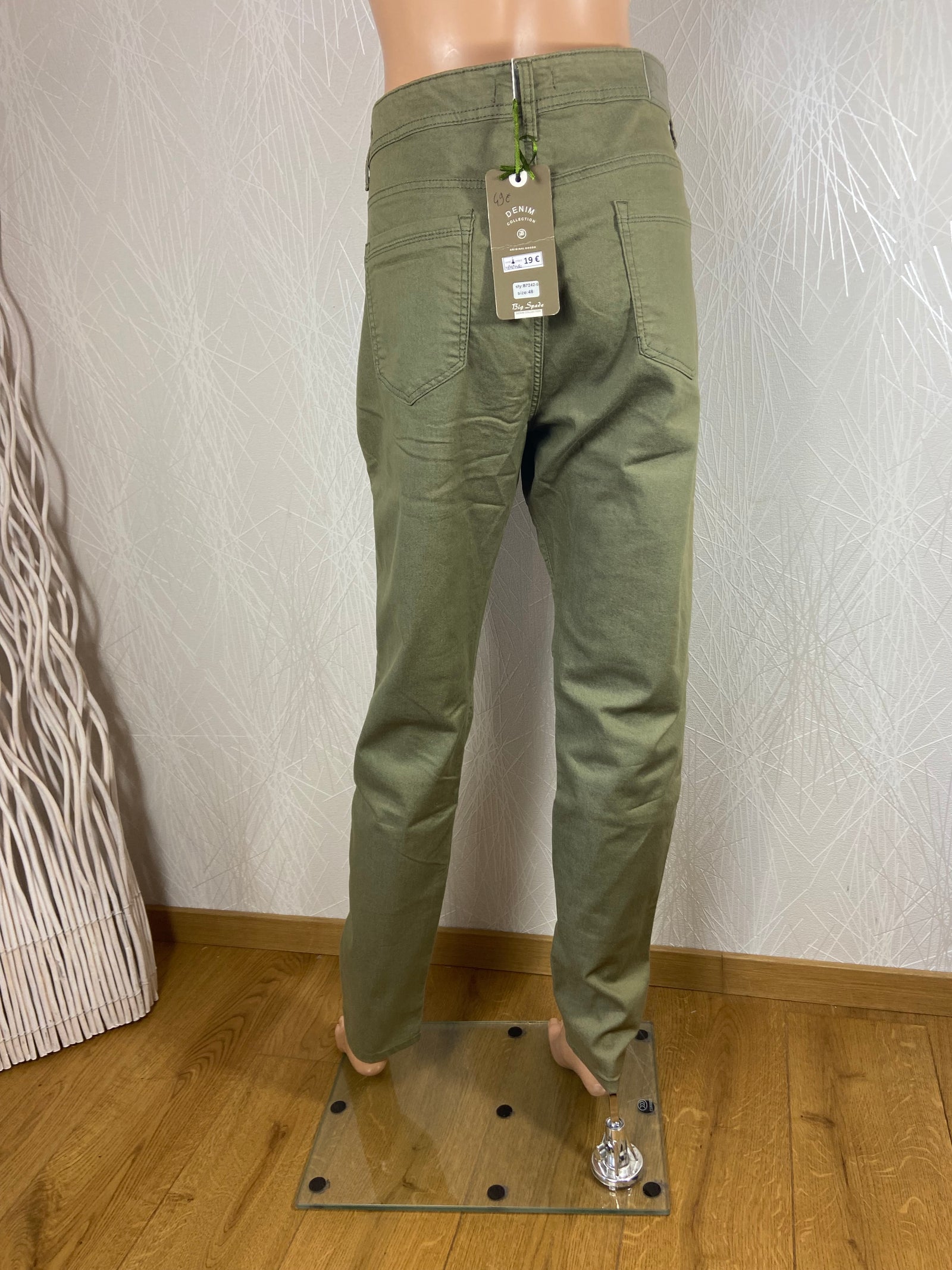 Pantalon stretch en toile coupe droite Big Spade