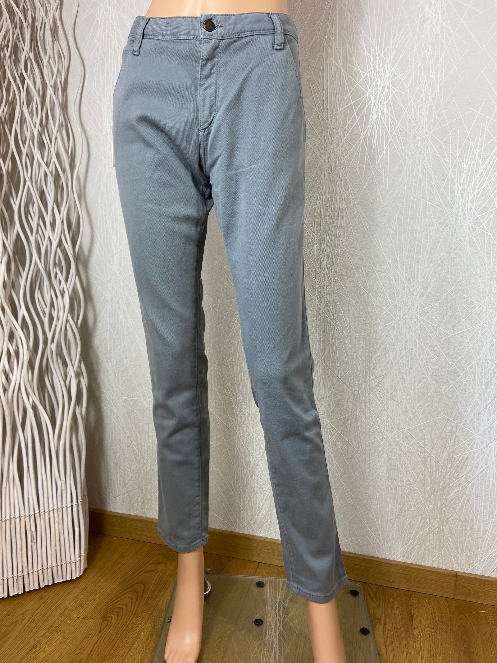 Jeans gris coupe droite stretch Acquaverde
