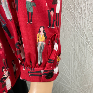 Blouse rouge à motifs filles Le Singe de Julie