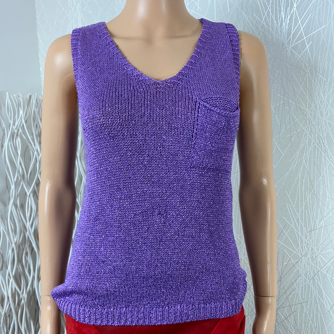 Pull sans manches violet brillant