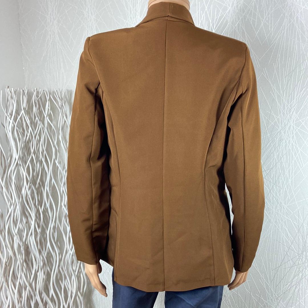 Veste blazer doublé brun bouton Nuova Collezione - Offre-Unique