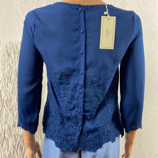 Blouse broderie bleue Cherry Paris