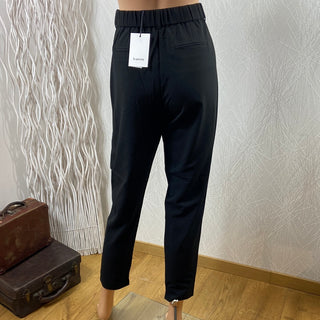 Pantalon noir femme taille haute élastique tissu souple Danta Pants Crop B.Young