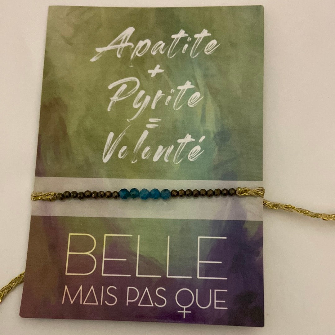 Bracelet pierres semi-précieuses cordon tressé doré Belle Mais Pas Que