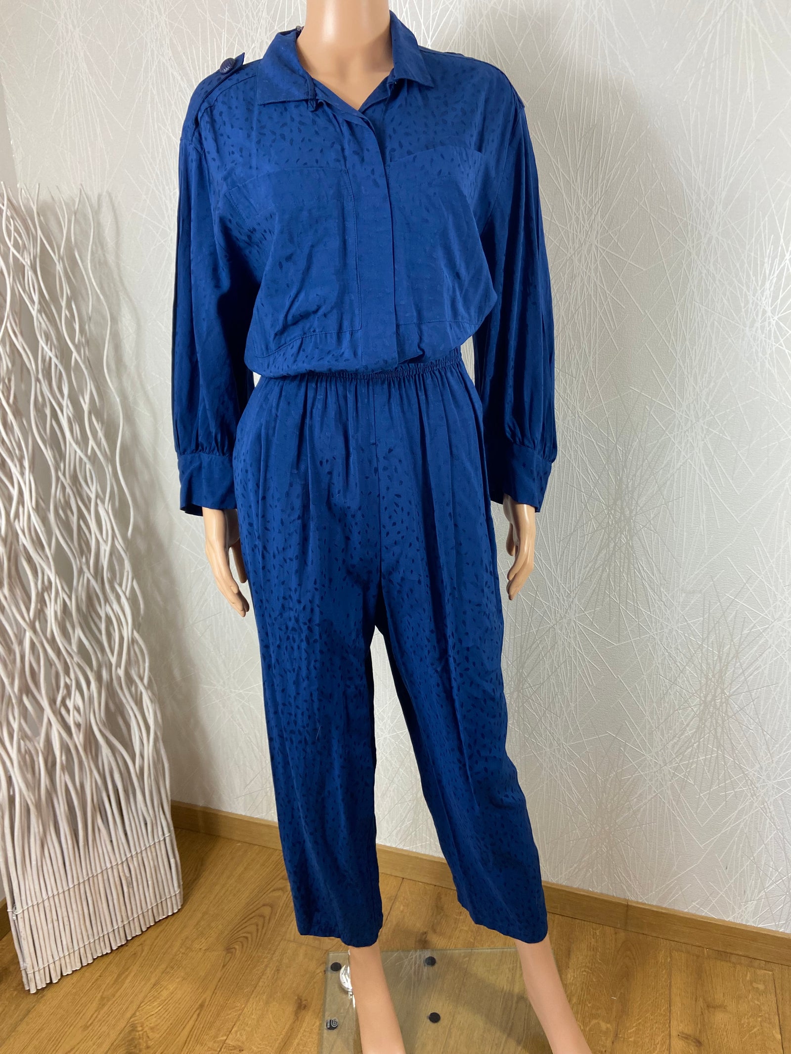 Combinaison pantalon bleu marine manches longue modèle Jude Jane Wood