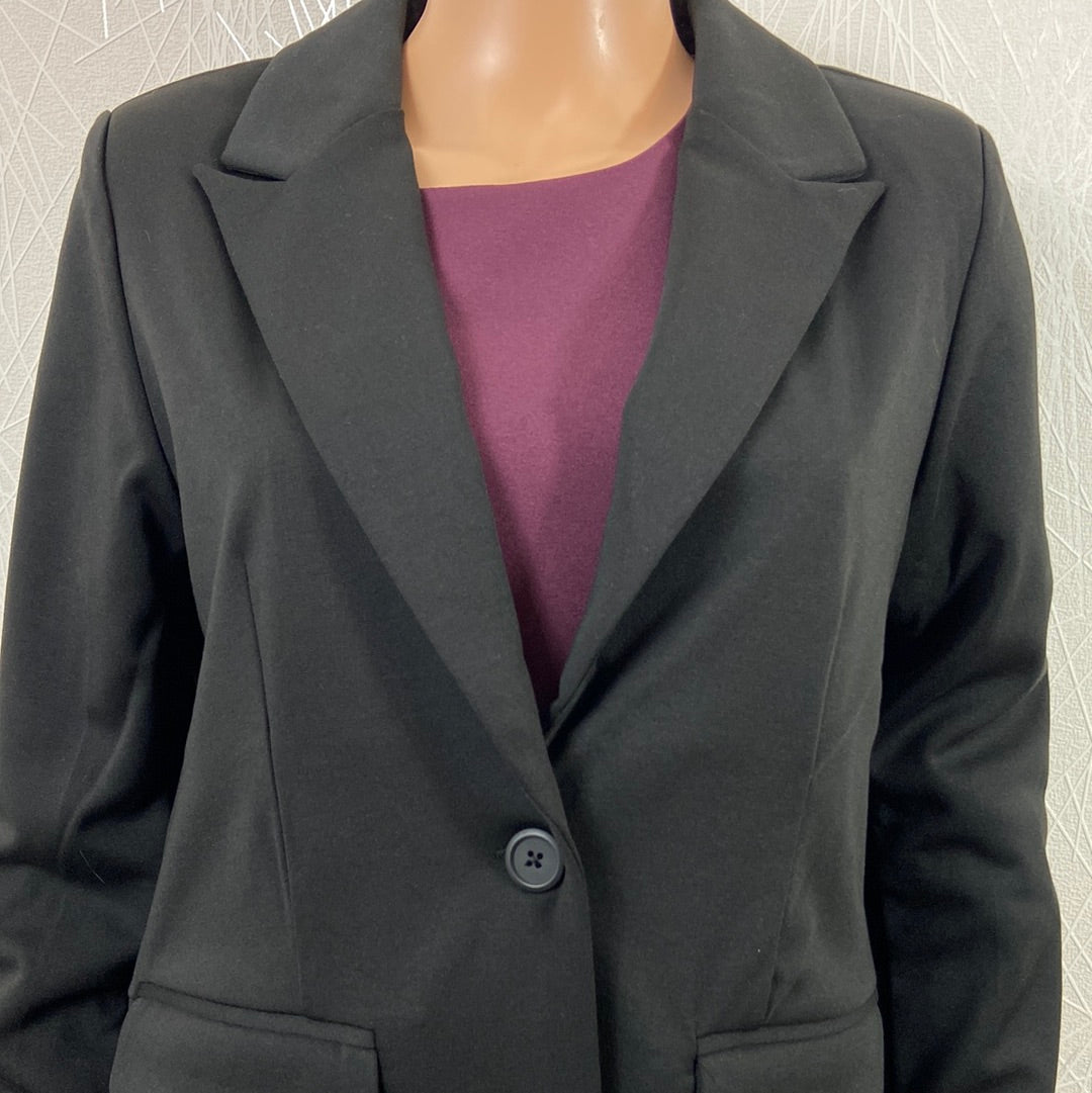 Veste longue femme blazer noir modèle Byrizetta Long Blazer B.Young