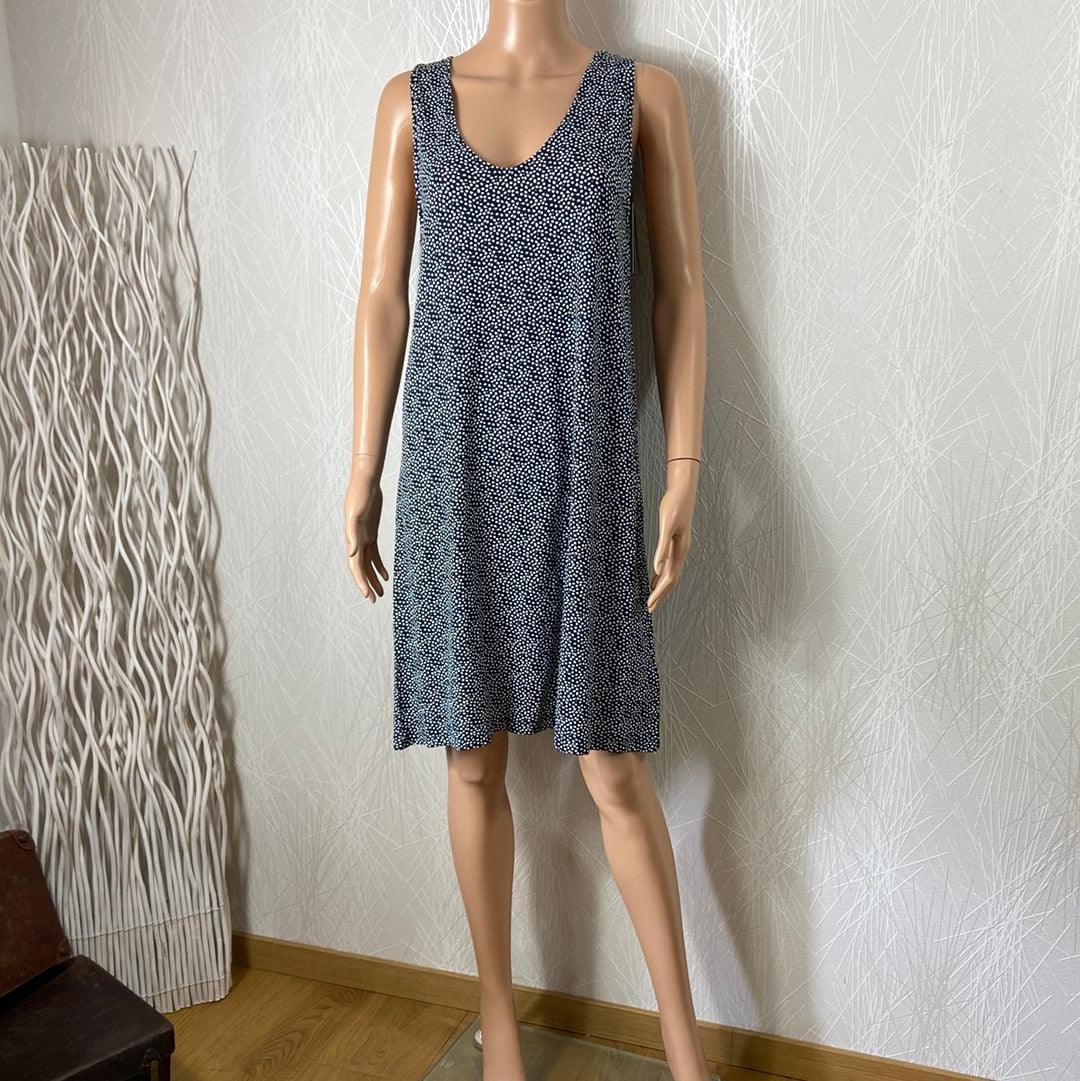 Robe courte à bretelles bleu marine à pois Ihlisa Ichi - Offre-Unique