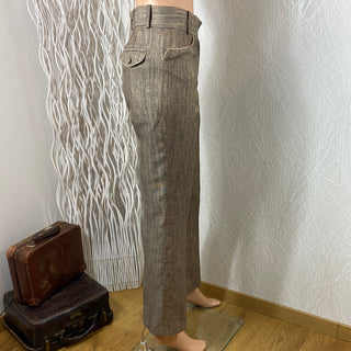 Pantalon habillé pour femme en lin et soie du créateur Tabala Paris