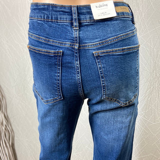 Jeans femme denim bleu délavé taille normale modèle Bylola Lola B.Young