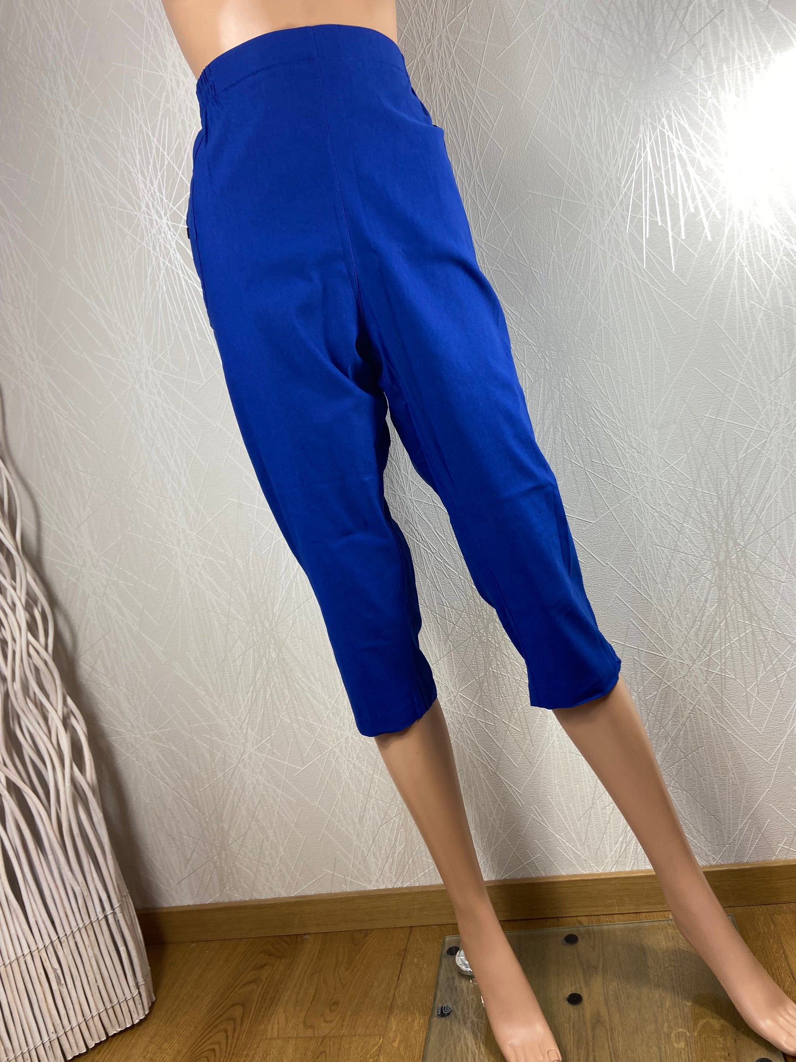 Pantacourt bleu taille haute élastique Jst for My