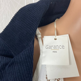 Veste femme velours coton côtelé bleu marine modèle Cassandre Garance