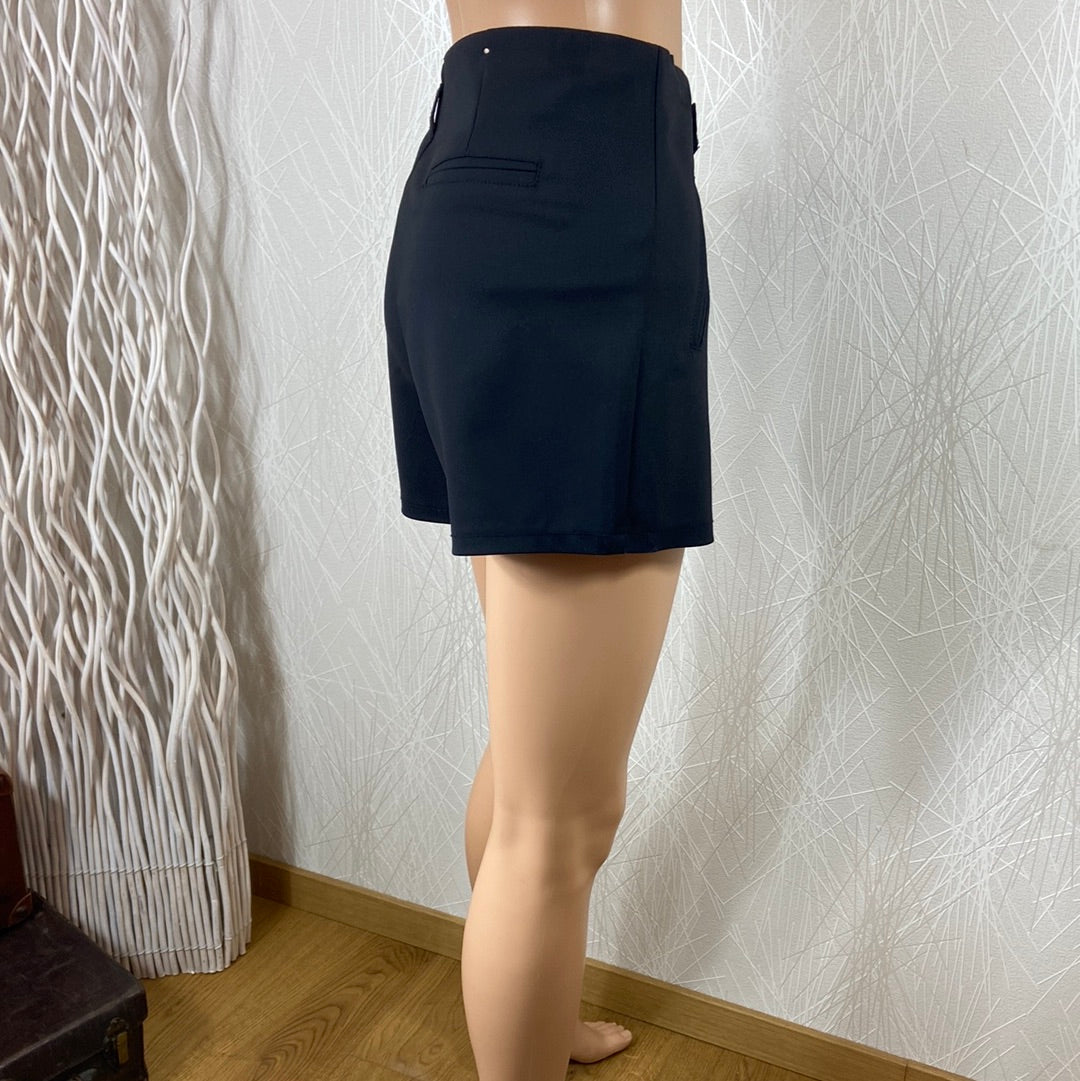 Short noir tissu stretch taille mi-haute MSD