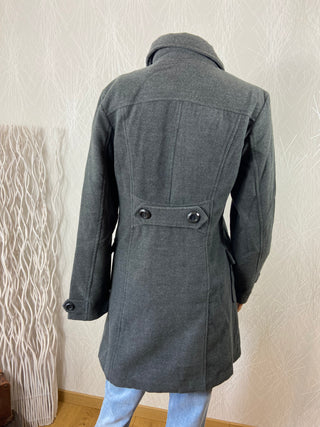 Manteau duffle-coat doublé laine gris Zafa