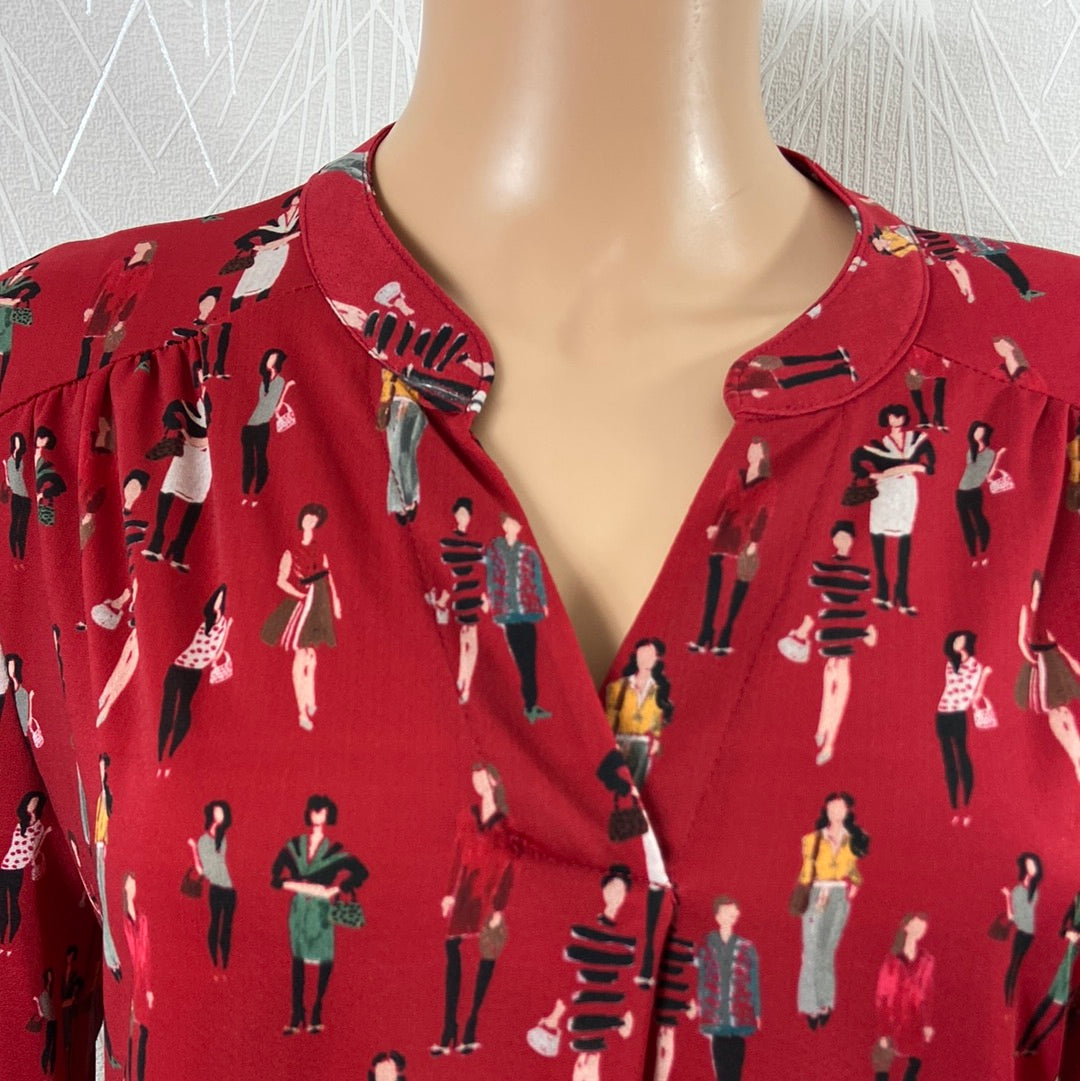 Blouse rouge à motifs filles Le Singe de Julie