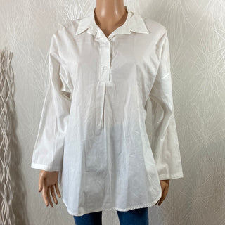 Blouse blanche col chemise coupe ample New Collection