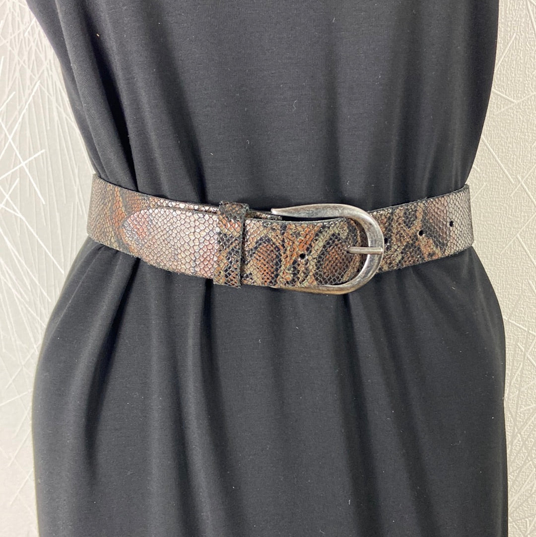 Ceinture cuir à motifs peau de serpent Amsterdam Héritage