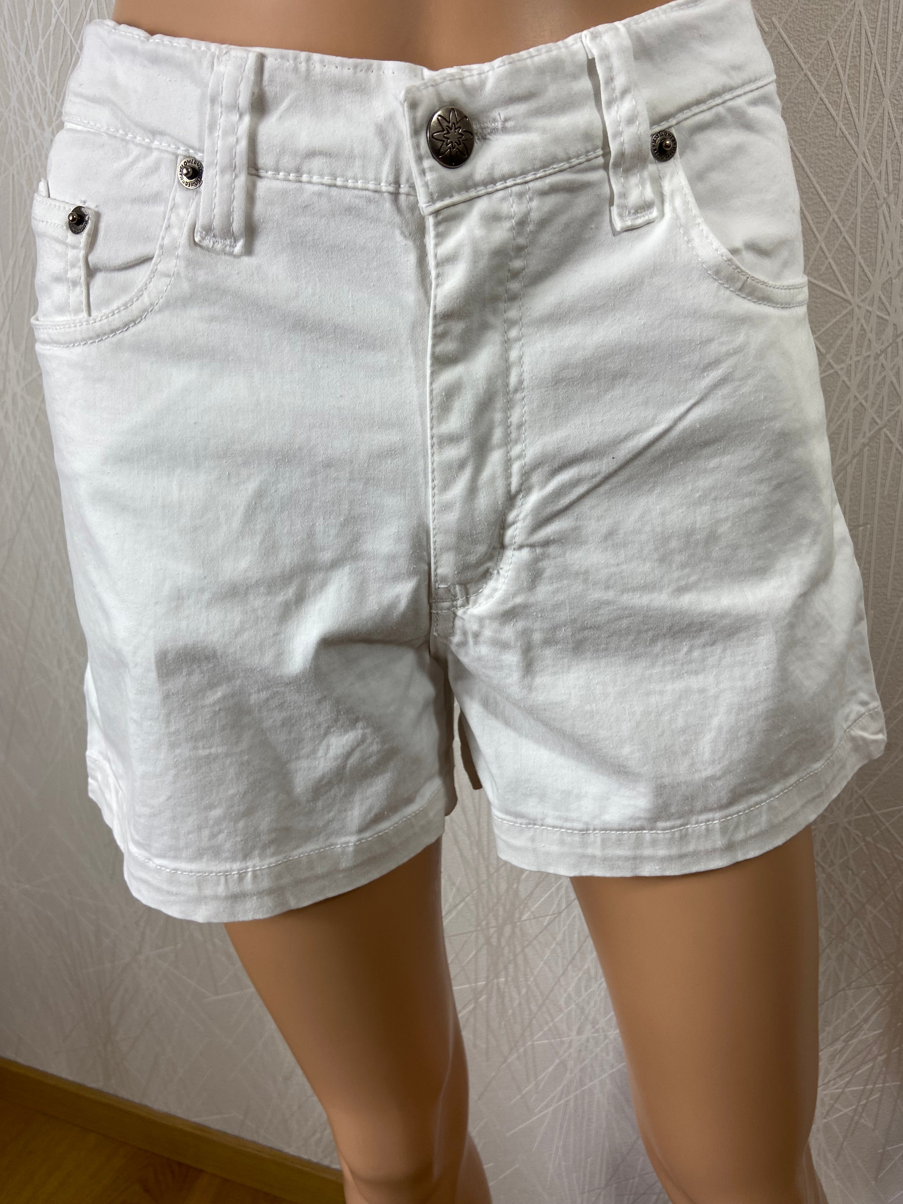 Short femme coton blanc taille haute Mayflower