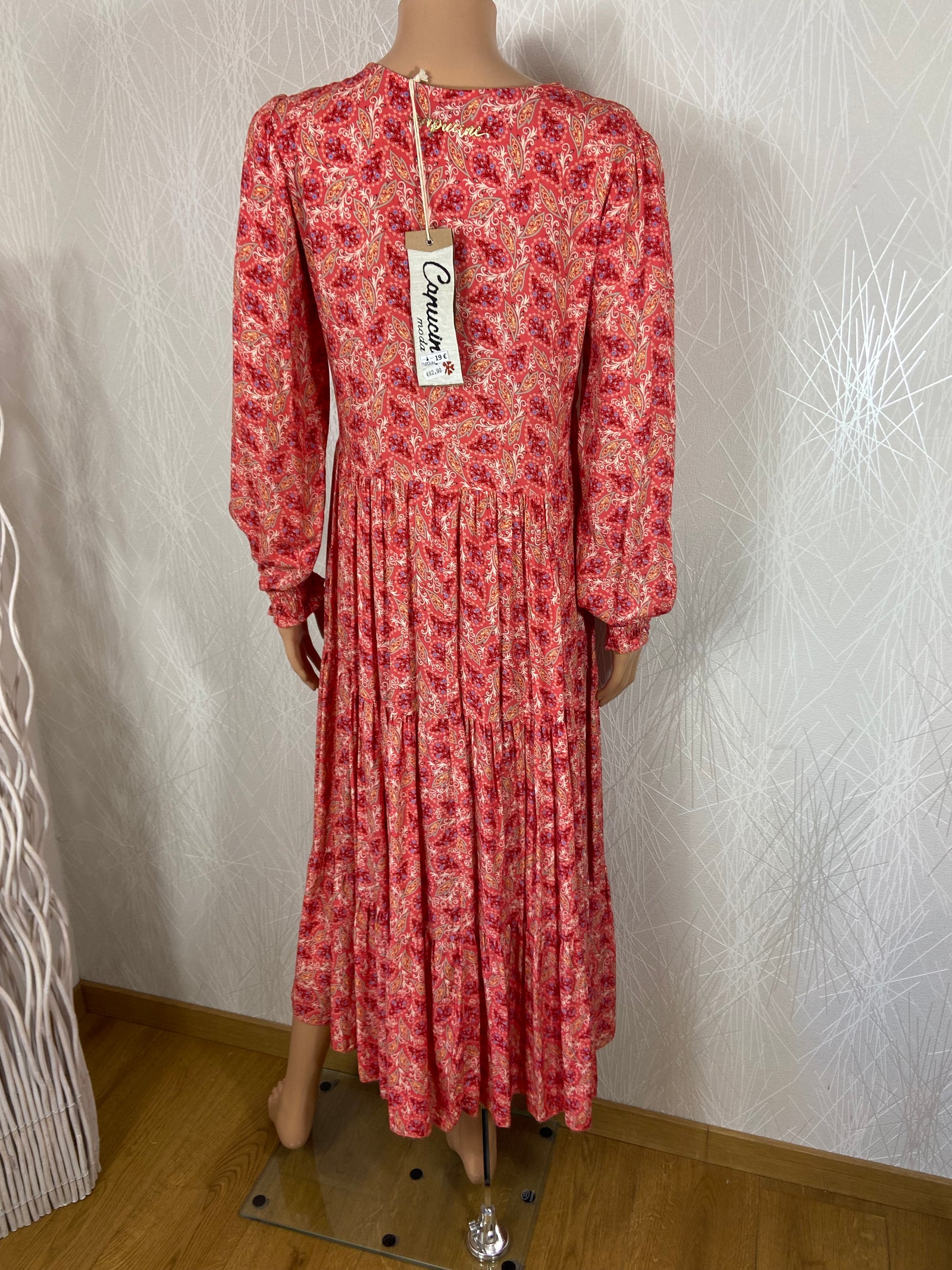 Robe légère longue manches longues Capucine taille unique