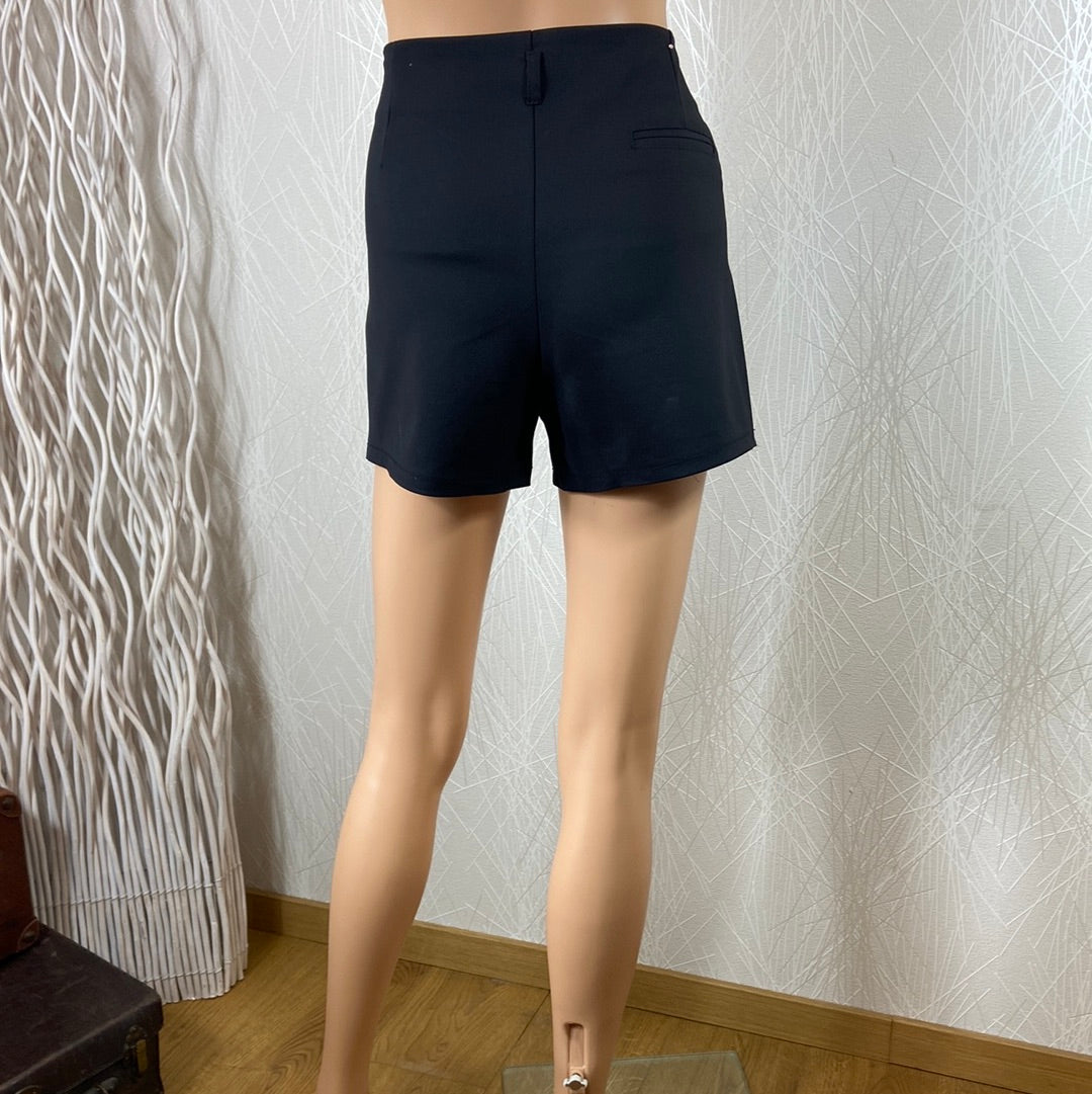 Short noir tissu stretch taille mi-haute MSD