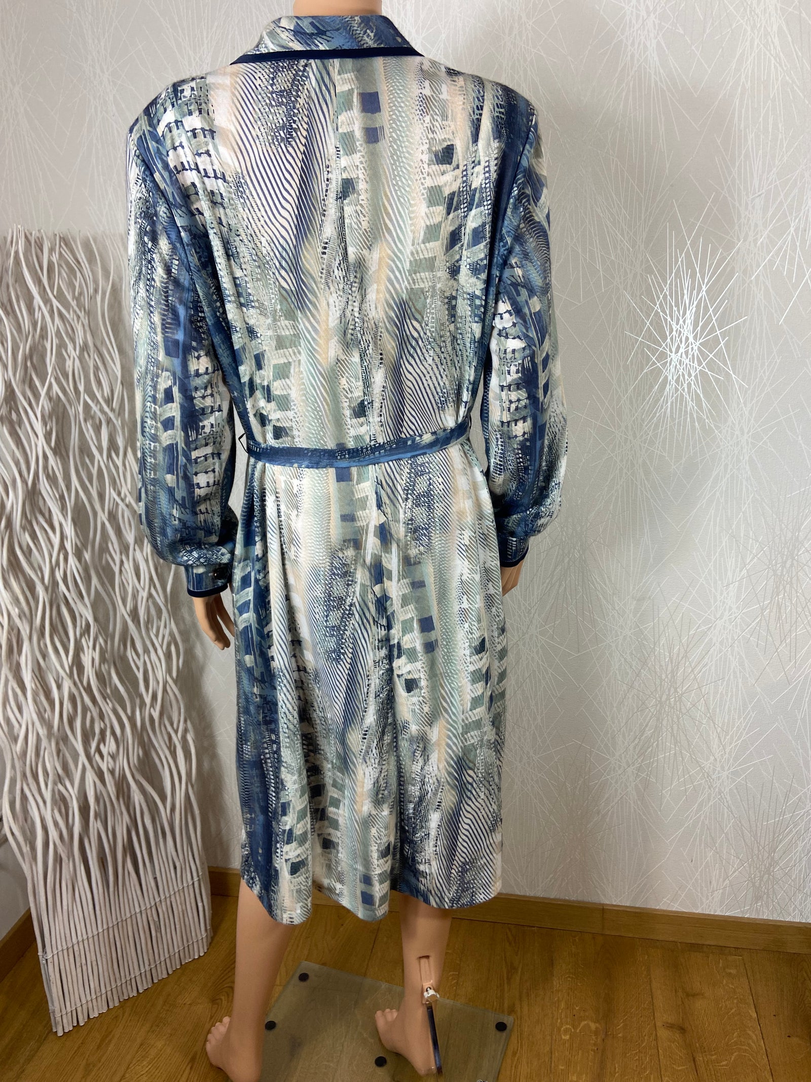 Robe en jersey bleu épaulettes grande taille 6XL qualité francaise