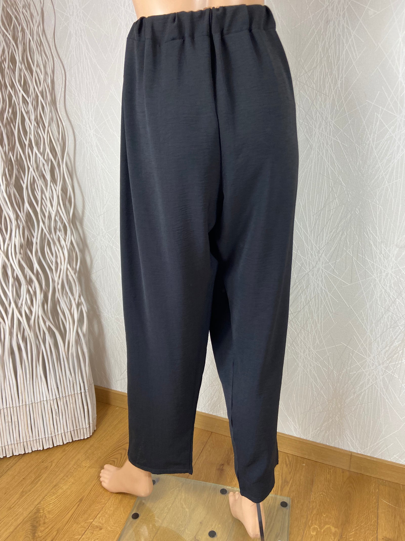 Pantalon noir léger taille haute élastique New collection
