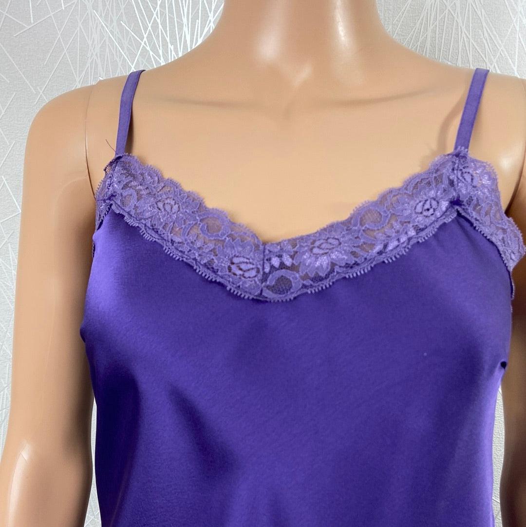 Top caraco violet dentelle bretelles réglables Izzi - Offre-Unique