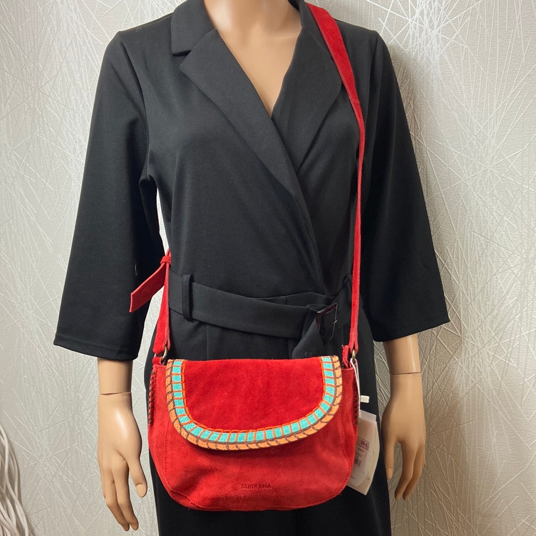 Sac cuir rouge Surkana