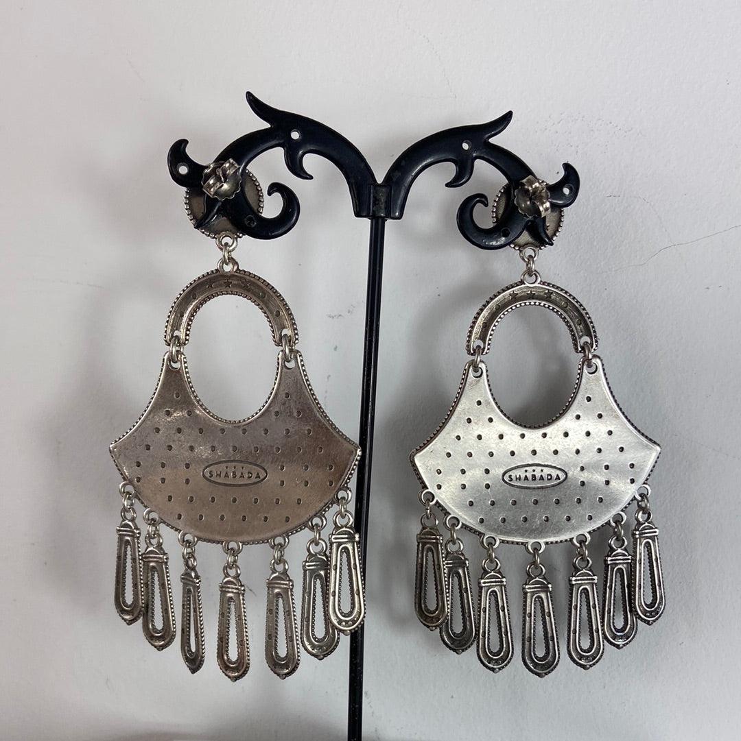 Boucles d’oreilles pendantes plaqué argent pierre semi-précieuse rouge orange Shabada - Offre-Unique