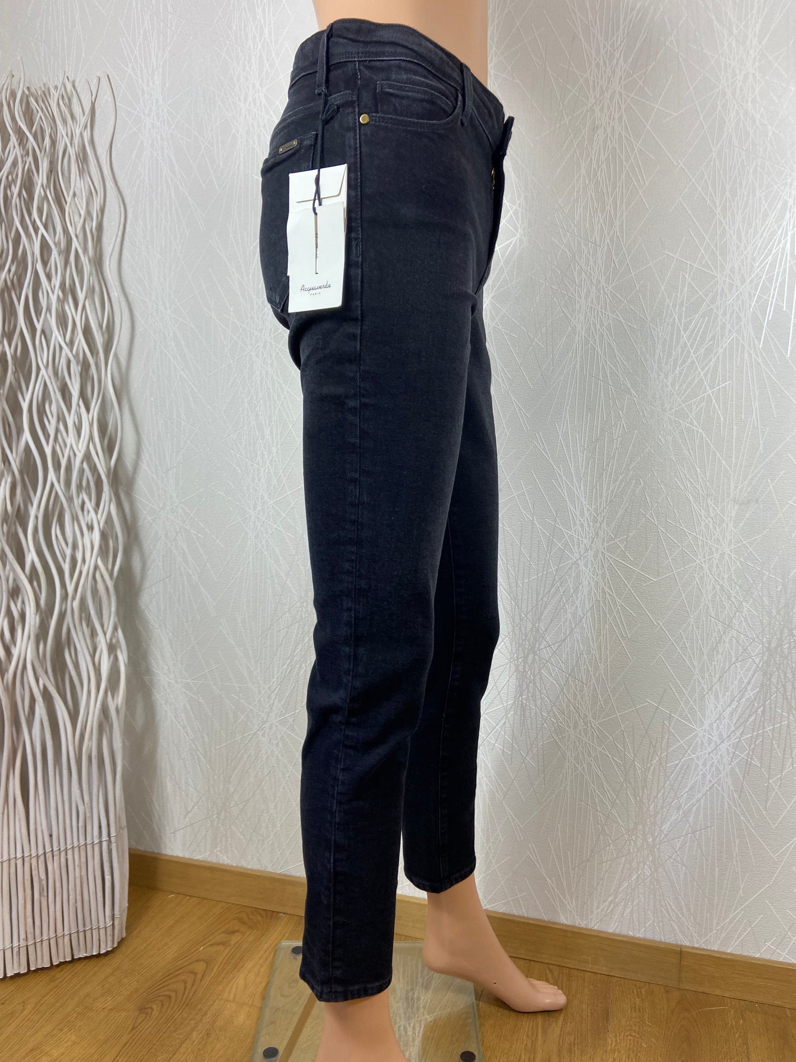 Jean noir stretch coupe regular Acquaverde
