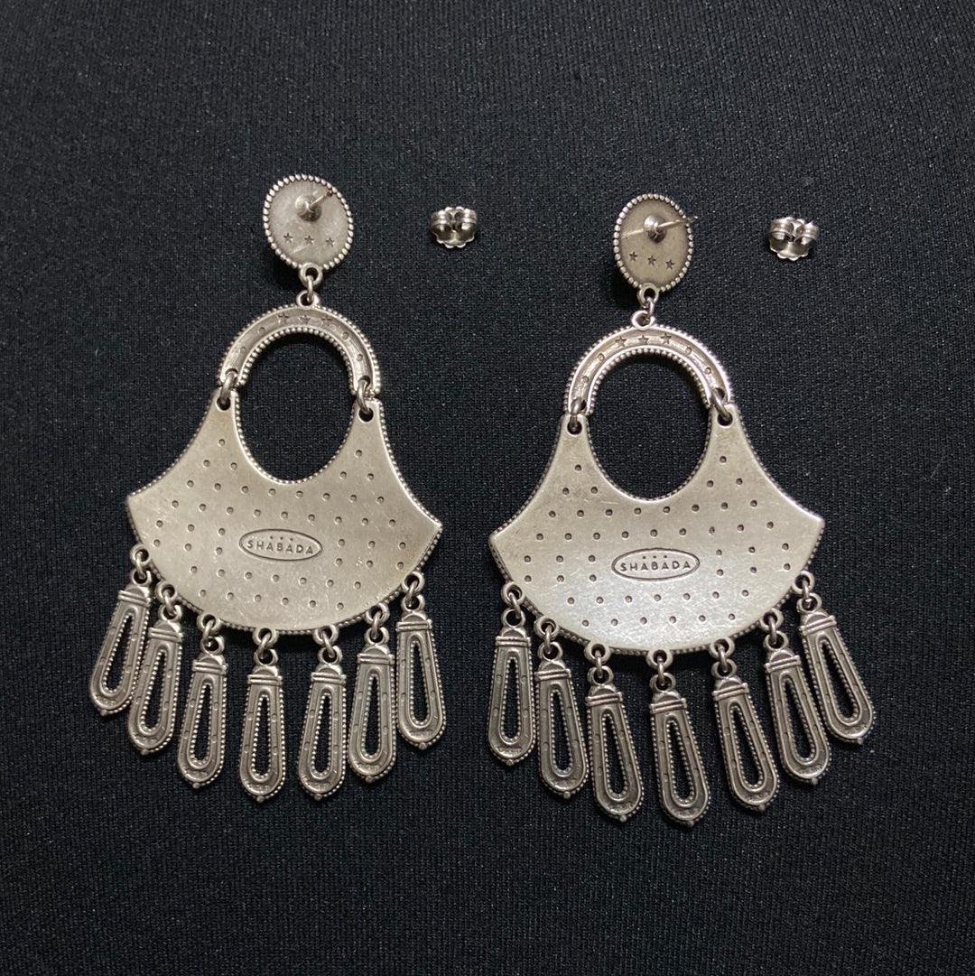 Boucles d’oreilles pendantes plaqué argent pierre semi-précieuse rouge orange Shabada - Offre-Unique