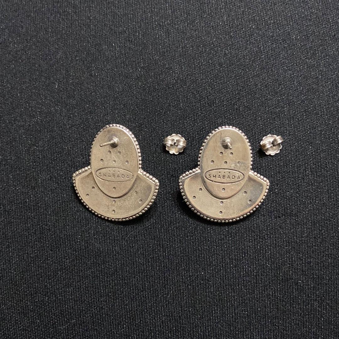 Boucles d’oreilles plaquées argent pierre semi-précieuse jaune orangé Shabada - Offre-Unique