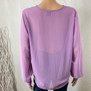 Blouse violette manches longues style cache coeur Terra Di Siena